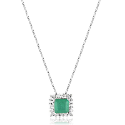 Colar Lola Quadrado em Prata com Zircônia Fusion e Cristal.