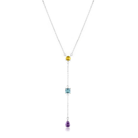 Colar em Prata Lola Pêndulo com Zircônias Premium