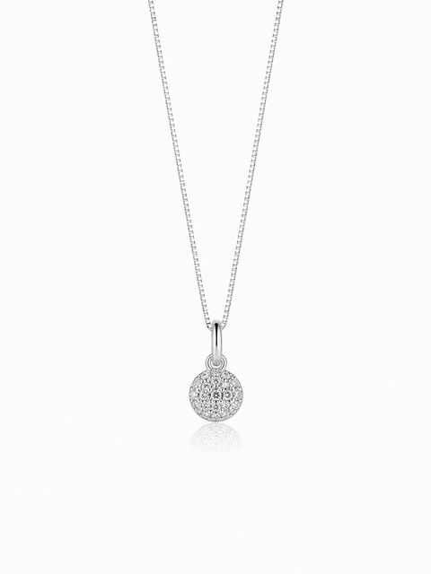 Colar Delicado Prata 925 Ponto de Luz Cravejado 40cm