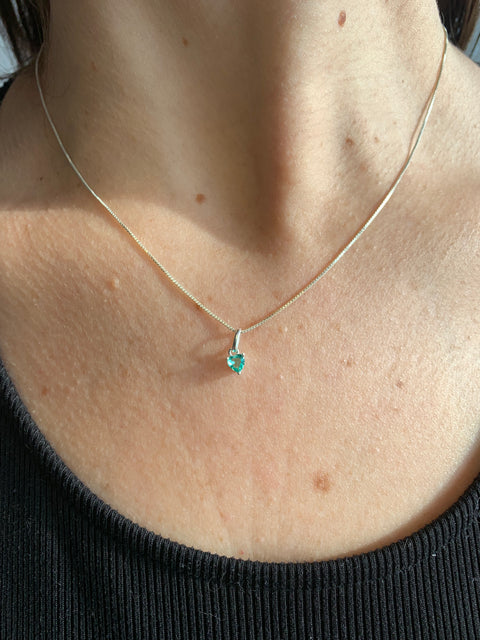 Colar Prata 925 Ponto de Luz Coração Feminino Presente