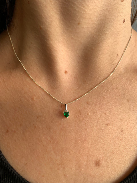 Colar Prata 925 Ponto de Luz Coração Feminino Presente