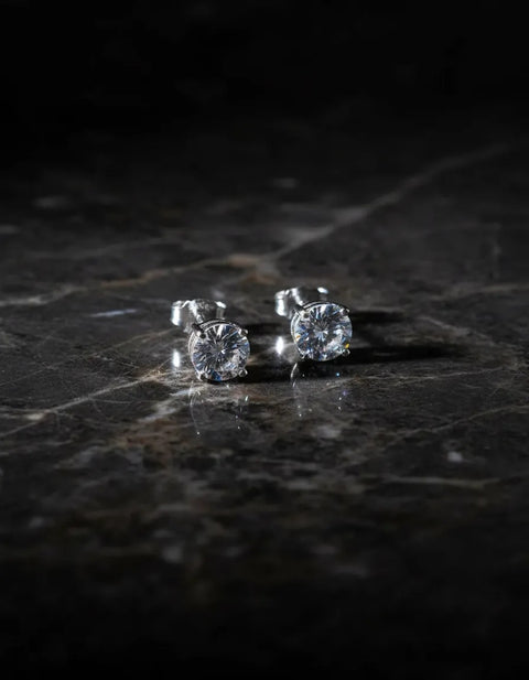 Brinco Ponto de Luz Prata 925 Zircônia Cristal 6mm Feminino