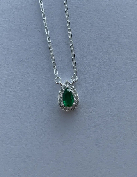 Colar Gota Prata 925 com Zircônia