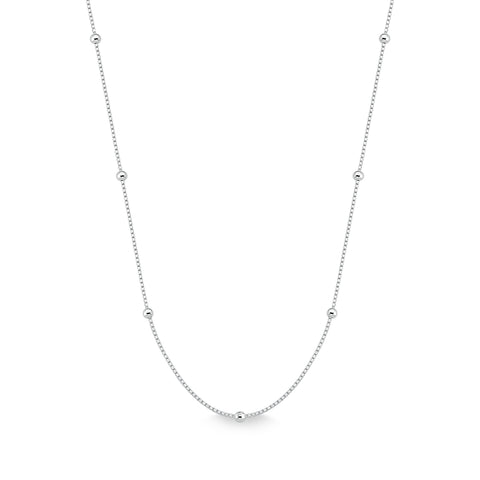 Corrente de Prata 0,15mm Veneziana com Bolinhas 50cm