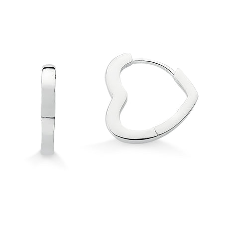 Brinco de Prata Argola em Coração